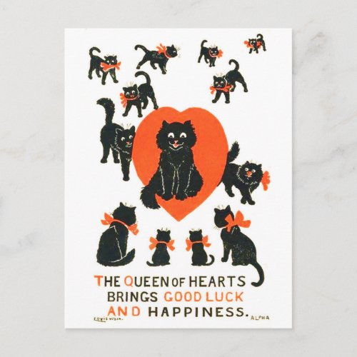 Queen of Hearts Louis Wain Postcard