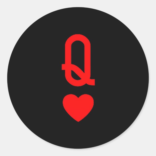 Queen Of Hearts Matching Couple Saint Valentines D Classic Round Sticker (Front)