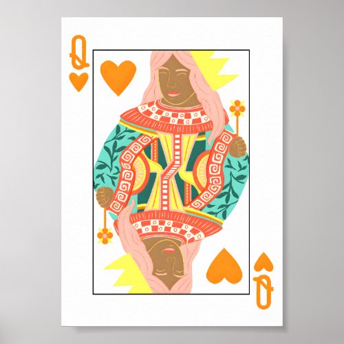 Queen of Hearts Modern Playing Card Art Print