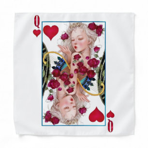 Queen of Hearts Oversized Graphic, Playing Cards Bandana