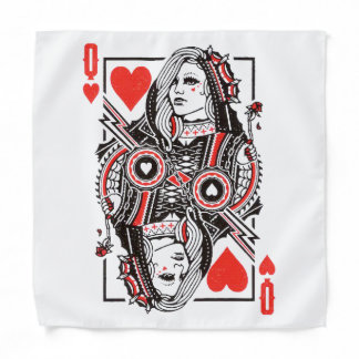 Queen of Hearts Oversized Graphic, Playing Cards Bandana