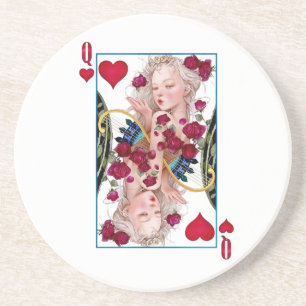 Queen of Hearts Oversized Graphic, Playing Cards Coaster