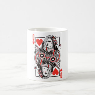Queen of Hearts Oversized Graphic, Playing Cards Coffee Mug