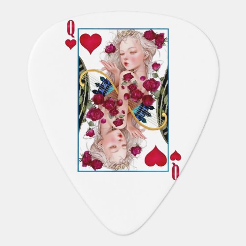 Queen of Hearts Oversized Graphic Playing Cards Guitar Pick