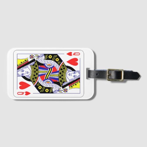 Queen of Hearts Oversized Graphic Playing Cards Luggage Tag