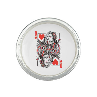 Queen of Hearts Oversized Graphic, Playing Cards Ring