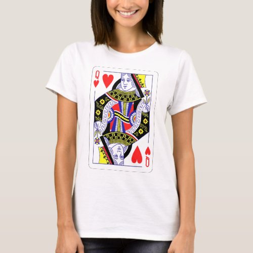 Queen of Hearts Oversized Graphic Playing Cards T_Shirt