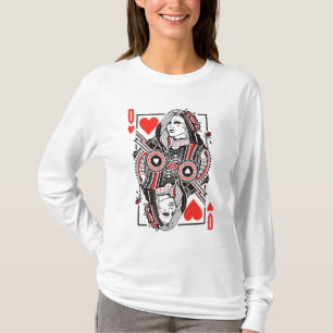 Queen of Hearts Oversized Graphic, Playing Cards T-Shirt