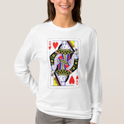Queen of Hearts Oversized Graphic Playing Cards T_Shirt