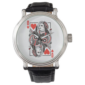 Queen of Hearts Oversized Graphic, Playing Cards Watch