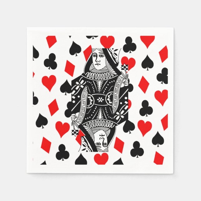 Queen Of Hearts Paper Napkins (Front)