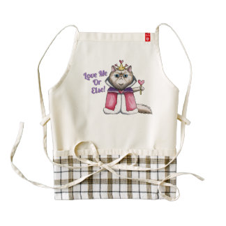 Queen of Hearts Persian Cat Illustration Zazzle HEART Apron