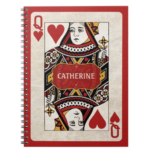 Queen of Hearts personalized notebook