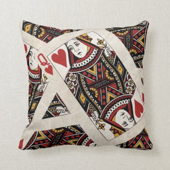 Queen Of Hearts Pillow by BluePlanet at Zazzle
