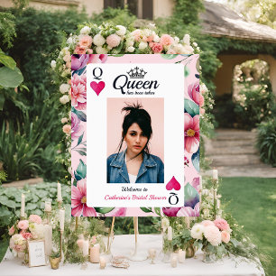Queen Of Hearts Playing Card Bridal Shower Welcome Foam Board