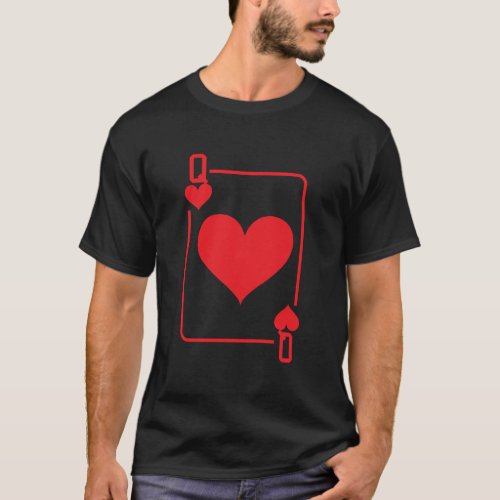 Queen Of Hearts Playing Card Halloween Costume Lov T_Shirt