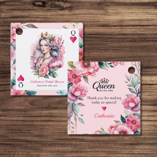 Queen Of Hearts Playing Card Pink Bridal Shower