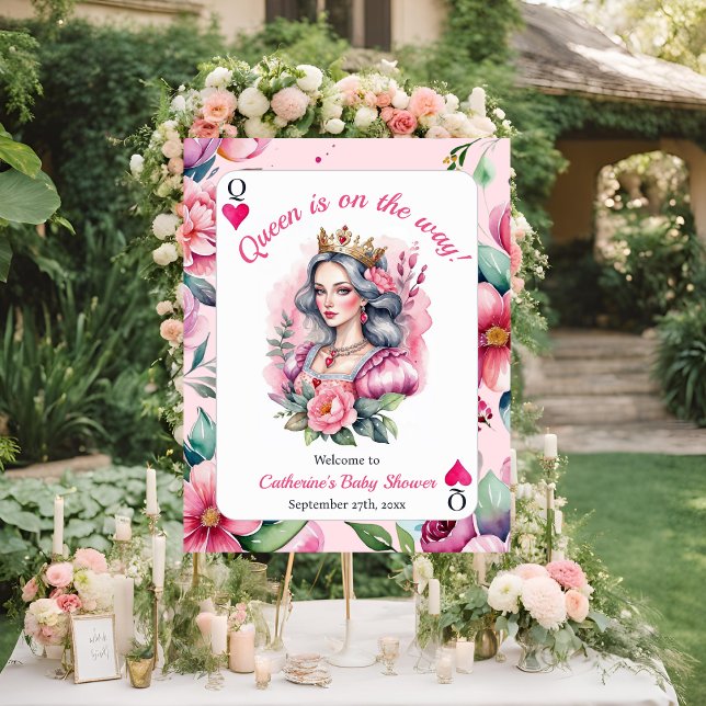 Queen Of Hearts Playing Card Pink Welcome Sign (Creator Uploaded)