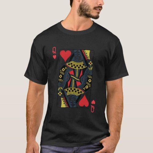 Queen Of Hearts Playing Card Poker T_Shirt