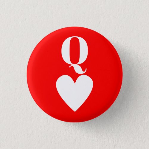 Queen of Hearts _ Playing Card Symbol Button