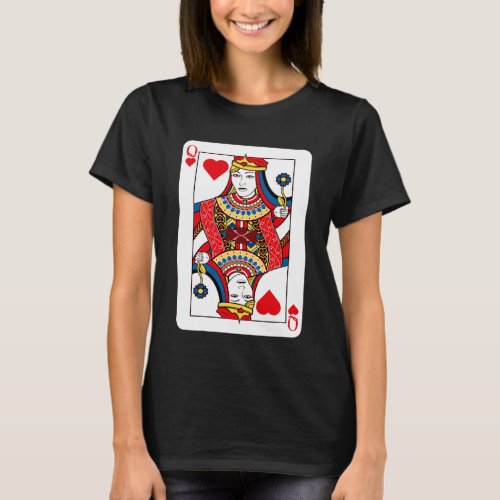 Queen Of Hearts Playing Card T_Shirt