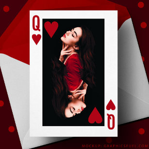 Queen of Hearts Playing Card Valentine's Day Card