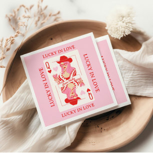 Queen of Hearts Playing Cards Bachelorette Napkins