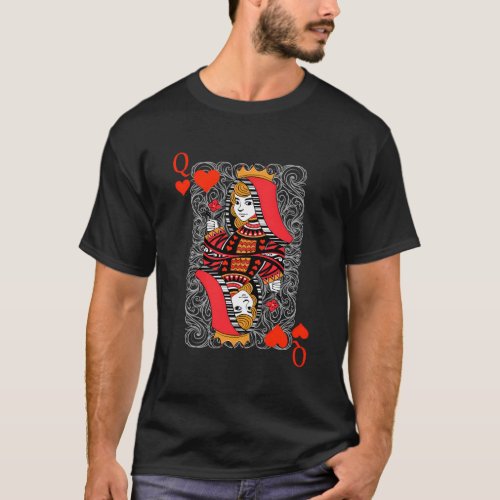 Queen Of Hearts Playing Cards Halloween T_Shirt
