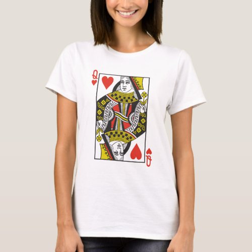 Queen of Hearts Playing Cards T_Shirt