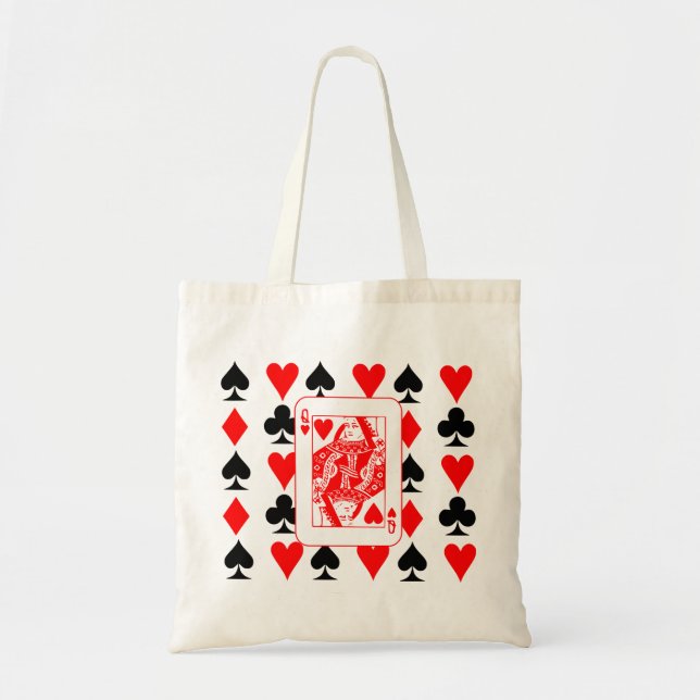 queen of hearts,poker tote bag (Front)
