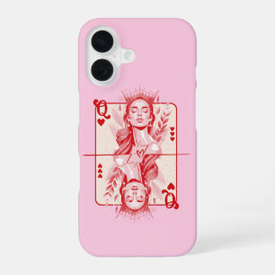 Queen of Hearts Preppy Art iPhone 16 Case