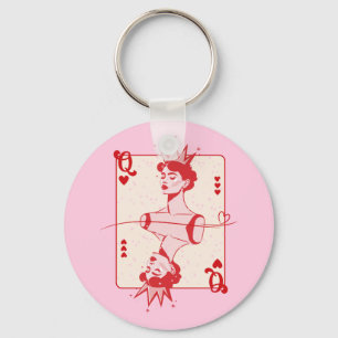 Queen of Hearts Red and Pink Keychain