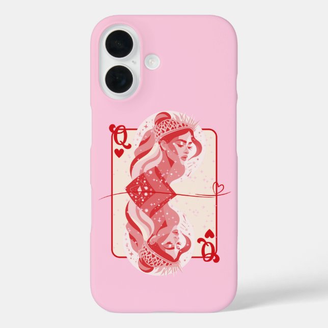 Queen of Hearts Red Preppy Art Case-Mate iPhone Case (Back)