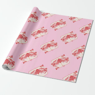 Queen of Hearts Red Preppy Art Wrapping Paper