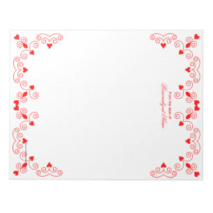 Queen of Hearts - Red Unlined Notepad