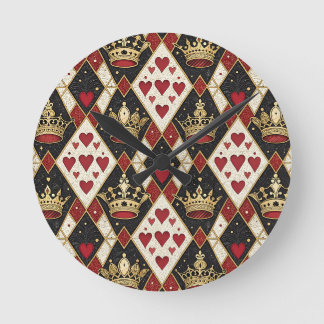 Queen of Hearts Round Clock