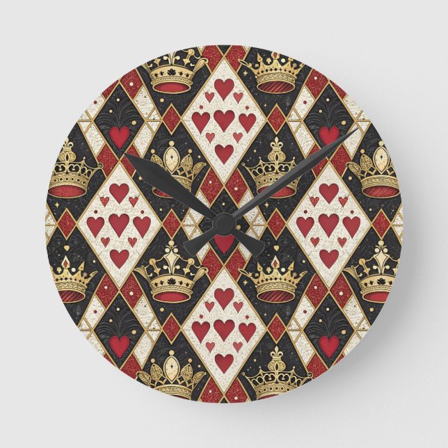 Queen of Hearts Round Clock (Front)