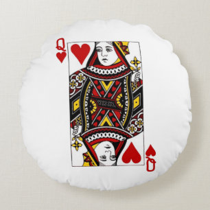 Queen of Hearts Round Pillow