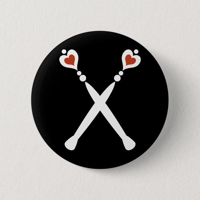 Queen of Hearts Scepters Pinback Button (Front)