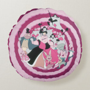Queen of Hearts She's the Lead Round Pillow