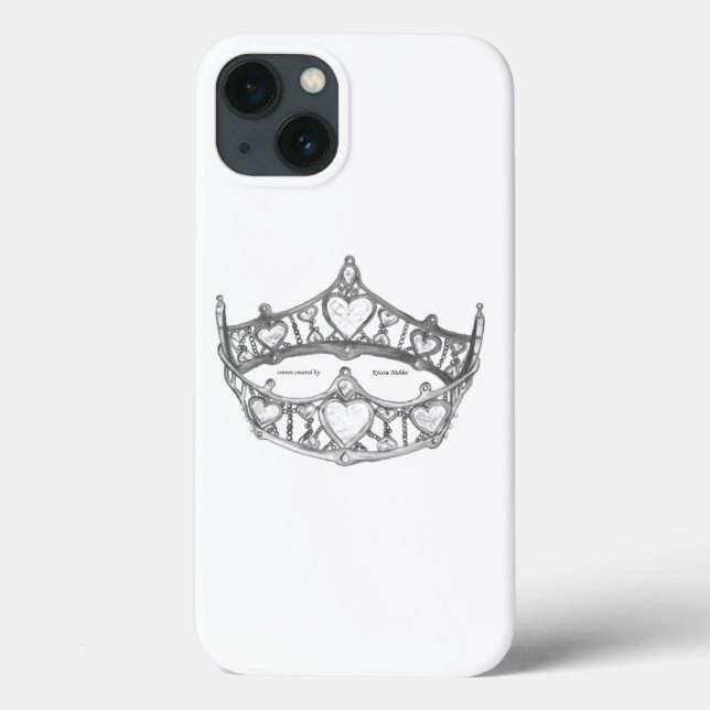 Queen of Hearts silver crown tiara iphone 6 case (Back)