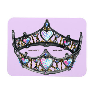 Queen of Hearts Silver Crown Tiara Pale Pink Lilac Magnet