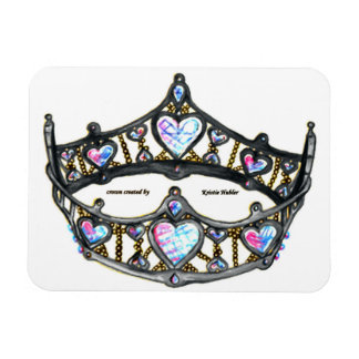 Queen of Hearts Silver Crown Tiara white magnet