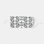 Queen of Hearts Silver Crown Tiaras white Adult Cloth Face Mask (Front, Folded)