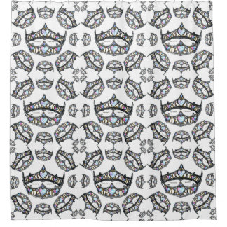 Queen of Hearts Silver Crown Tiaras white Shower Curtain