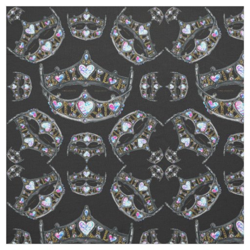 Queen of Hearts Silver Crowns Tiaras black fabric