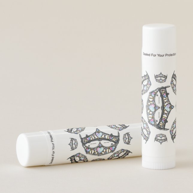 Queen of Hearts Silver Crowns Tiaras Lip Balm (Front)