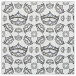 Queen of Hearts Silver Crowns Tiaras white fabric