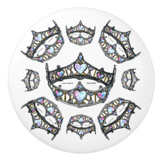 Queen of Hearts Silver Crowns Tiaras white knob