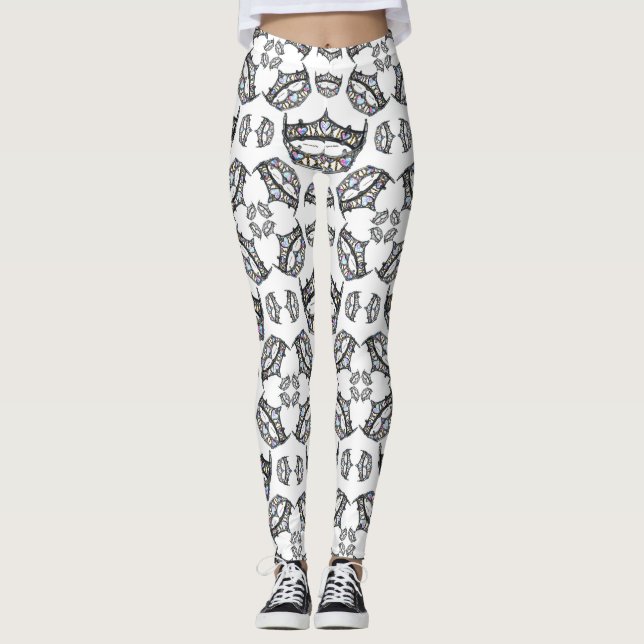 Queen of Hearts Silver Crowns Tiaras white legging (Front)